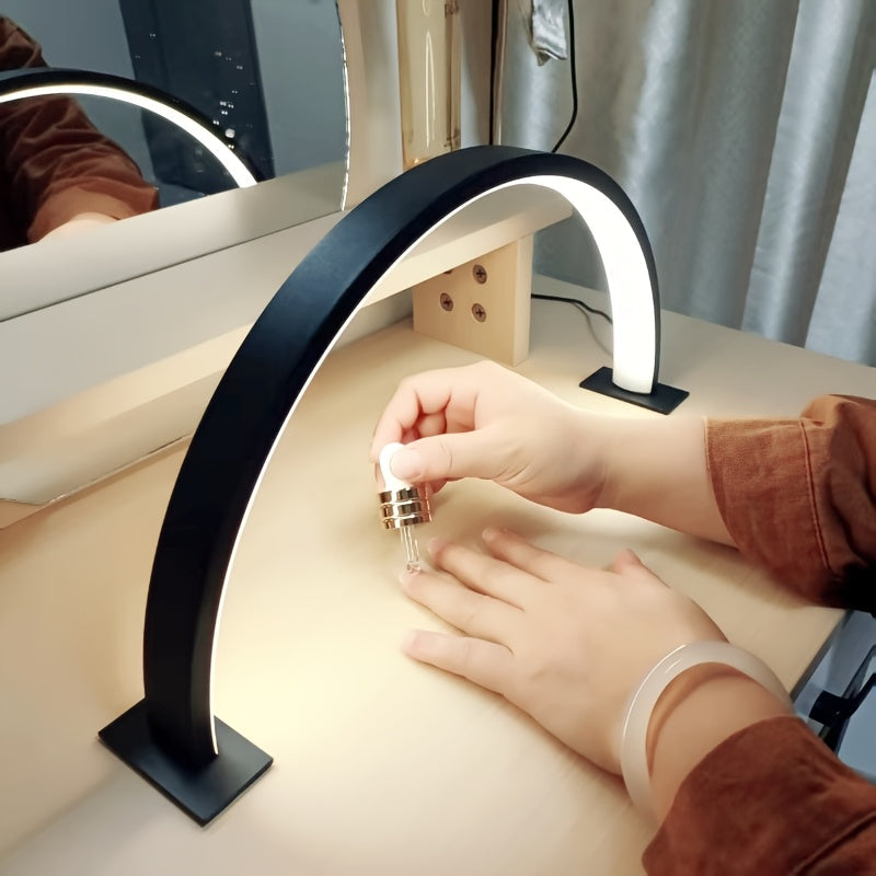 Crescent Moon USB LED Desk Lamp, black