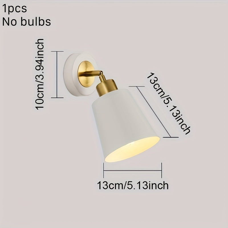 Matte Metal Adjustable Wall Sconce with Gold Accent