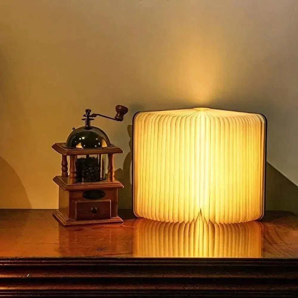 Foldable Book Table Lamp, Rechargeable