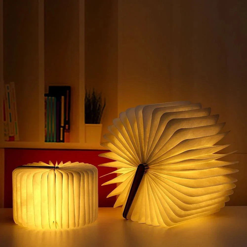 Foldable Book Table Lamp, Rechargeable