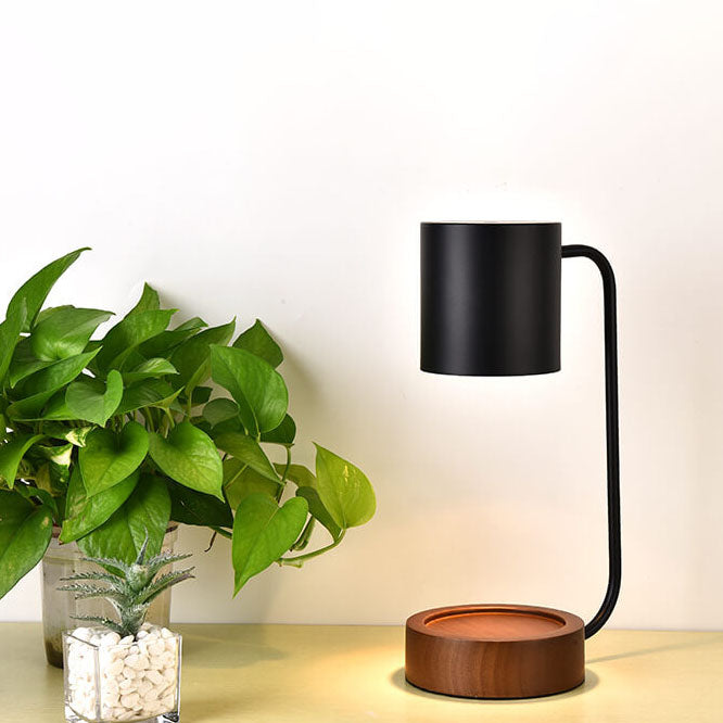 Japanese-Style Wooden Candle Warmer Lamp, black