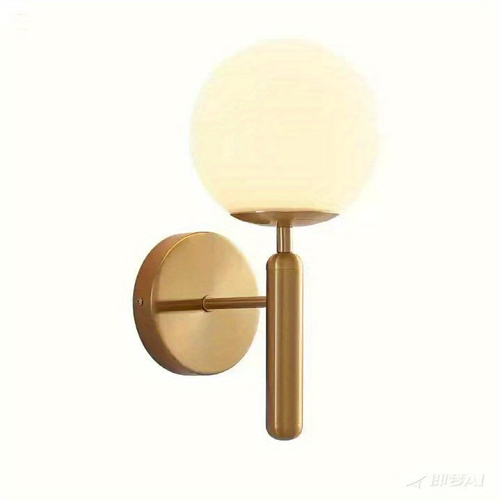 Frosted Glass Globe Semi-Flush Wall Sconce