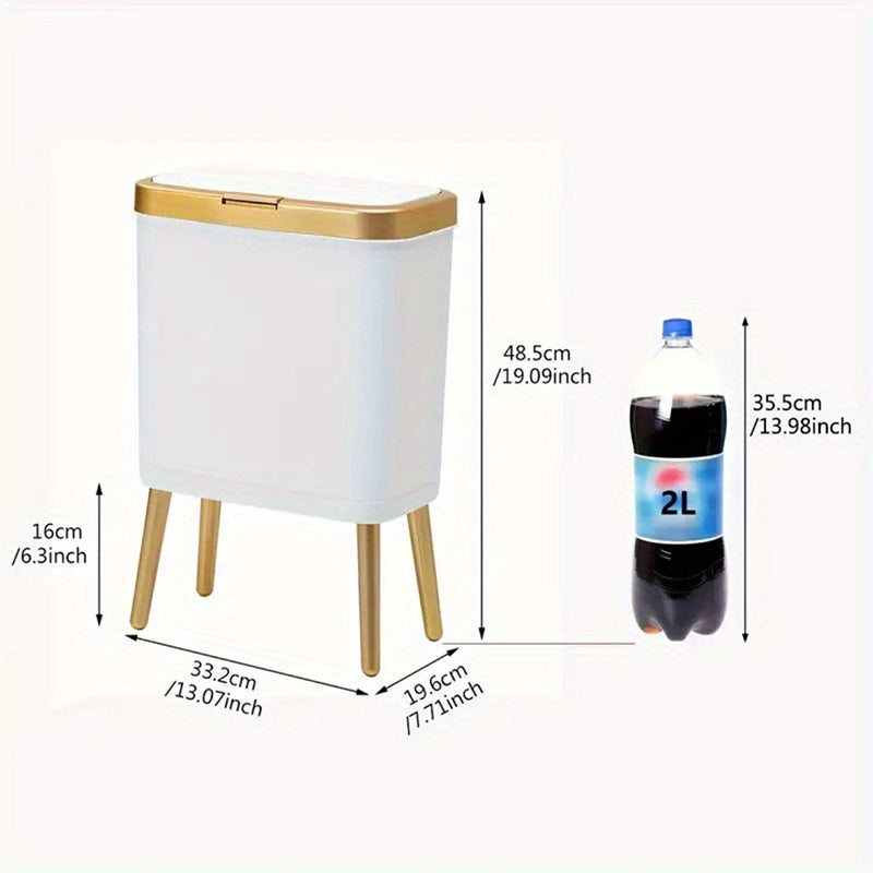 15L Slim Odour-Sealing Flip-Top Bin with Legs