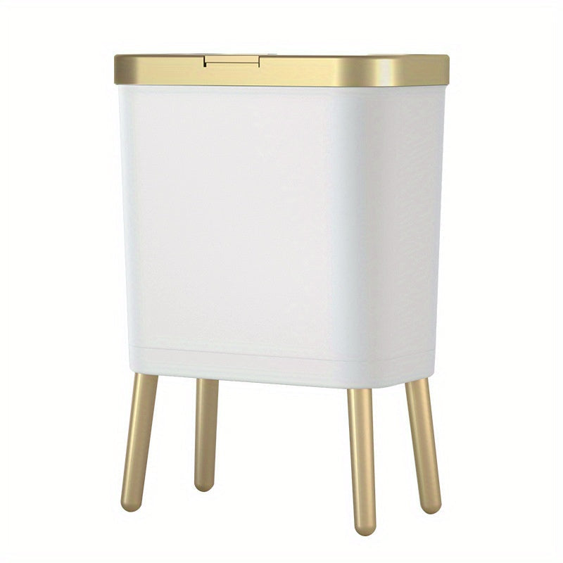 15L Slim Odour-Sealing Flip-Top Bin with Legs, white