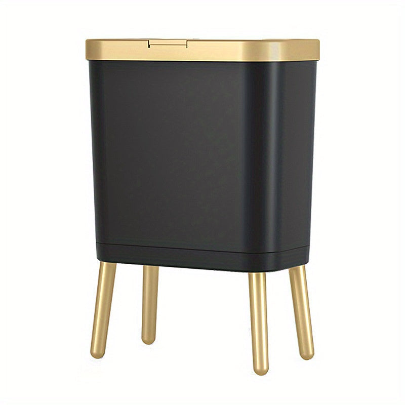 15L Slim Odour-Sealing Flip-Top Bin with Legs, black