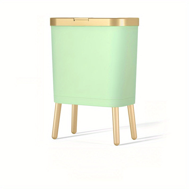 15L Slim Odour-Sealing Flip-Top Bin with Legs, light green