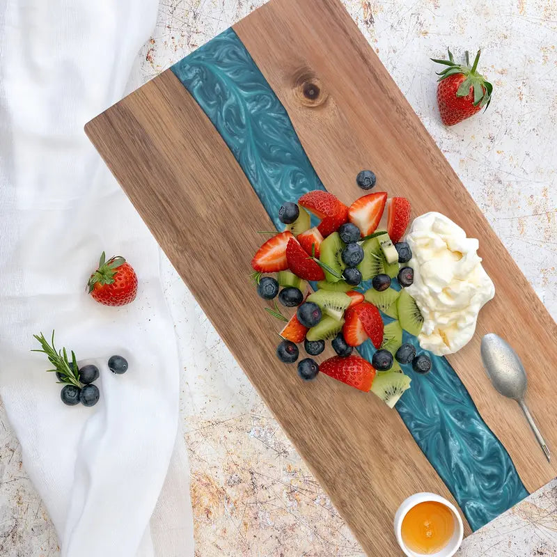 Acacia Wood Resin River Serving Board