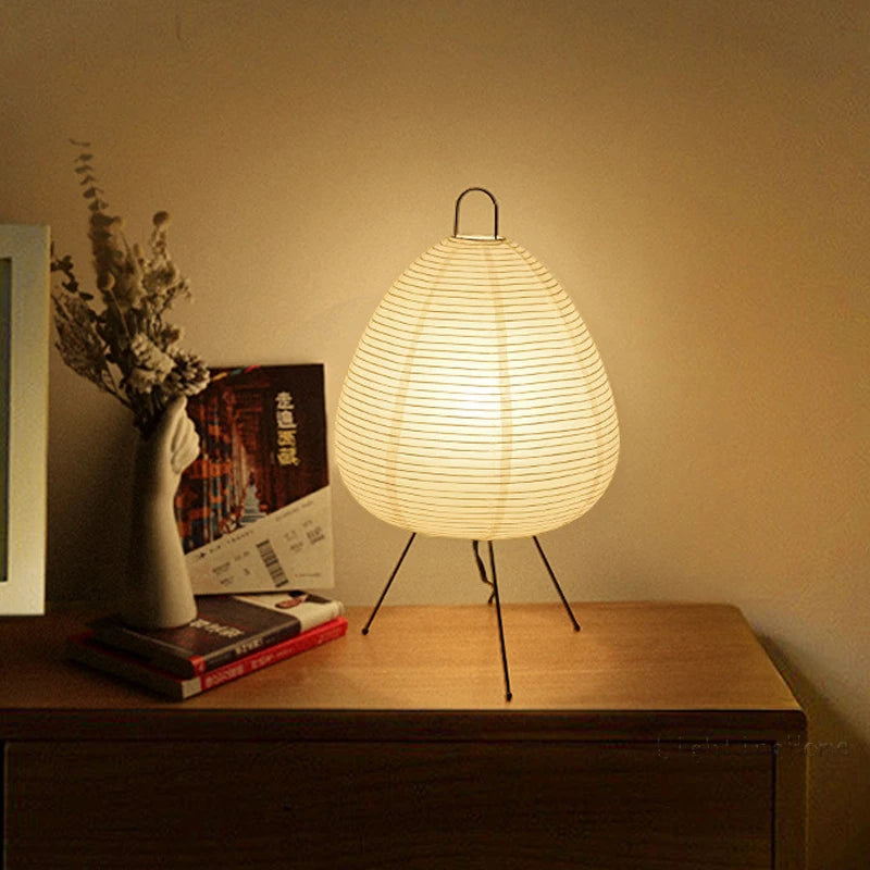 Japanese Rice Paper Tripod Table Lamp