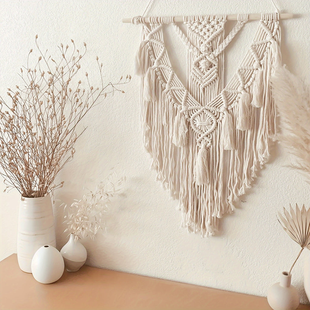 Handwoven Macramé Wall Hanging, 70 x 45 cm