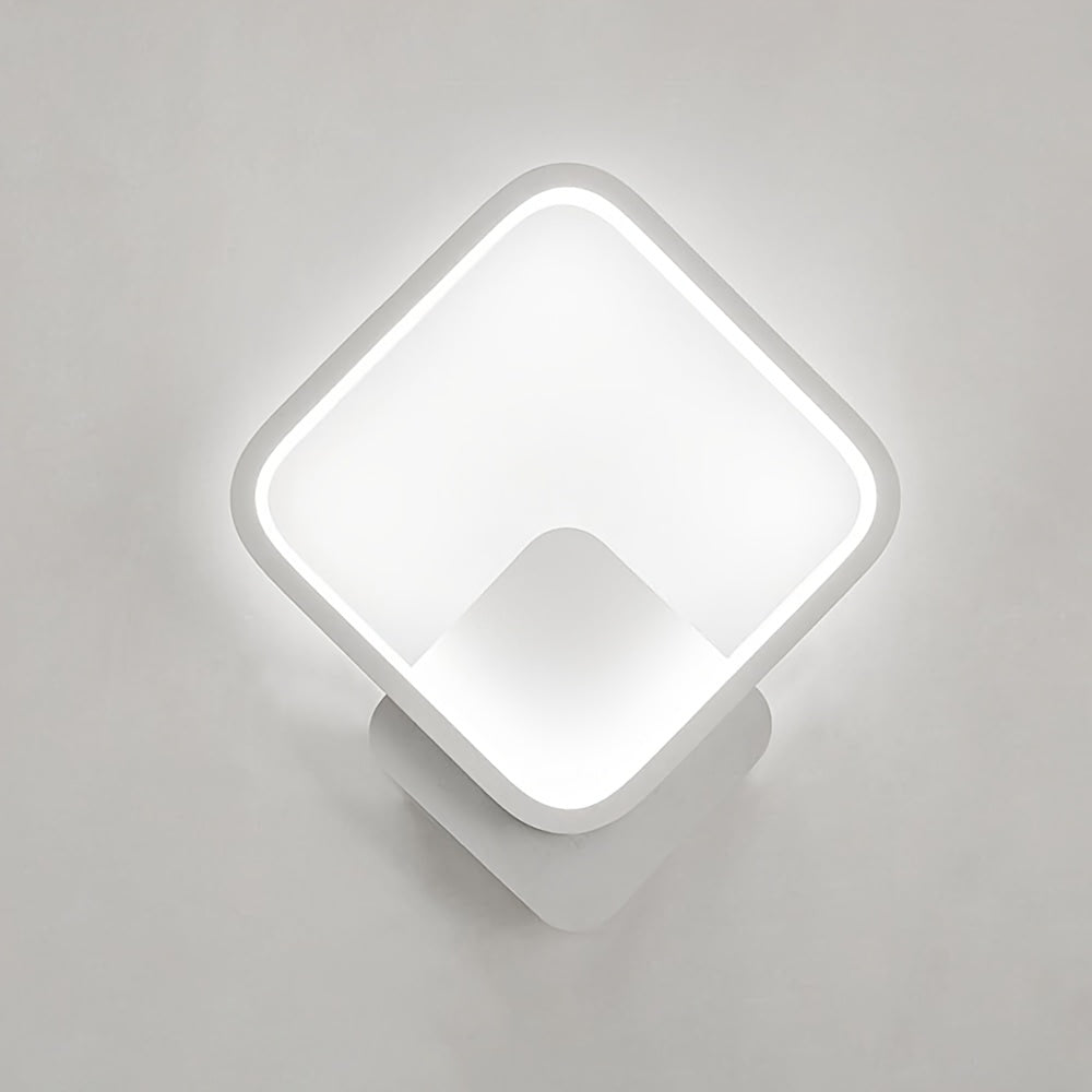 Square Geometric LED Wall Light, white