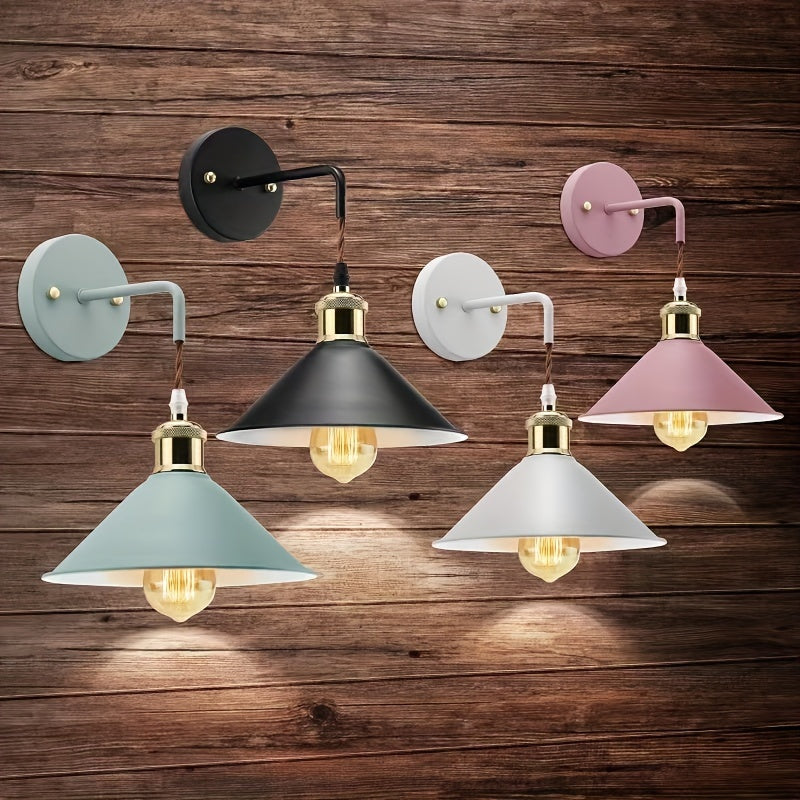 Oil-Rubbed Metal Industrial Wall Sconce, Set of 2