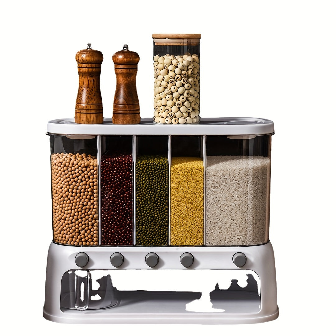 Five-Compartment Airtight Pantry Dispenser