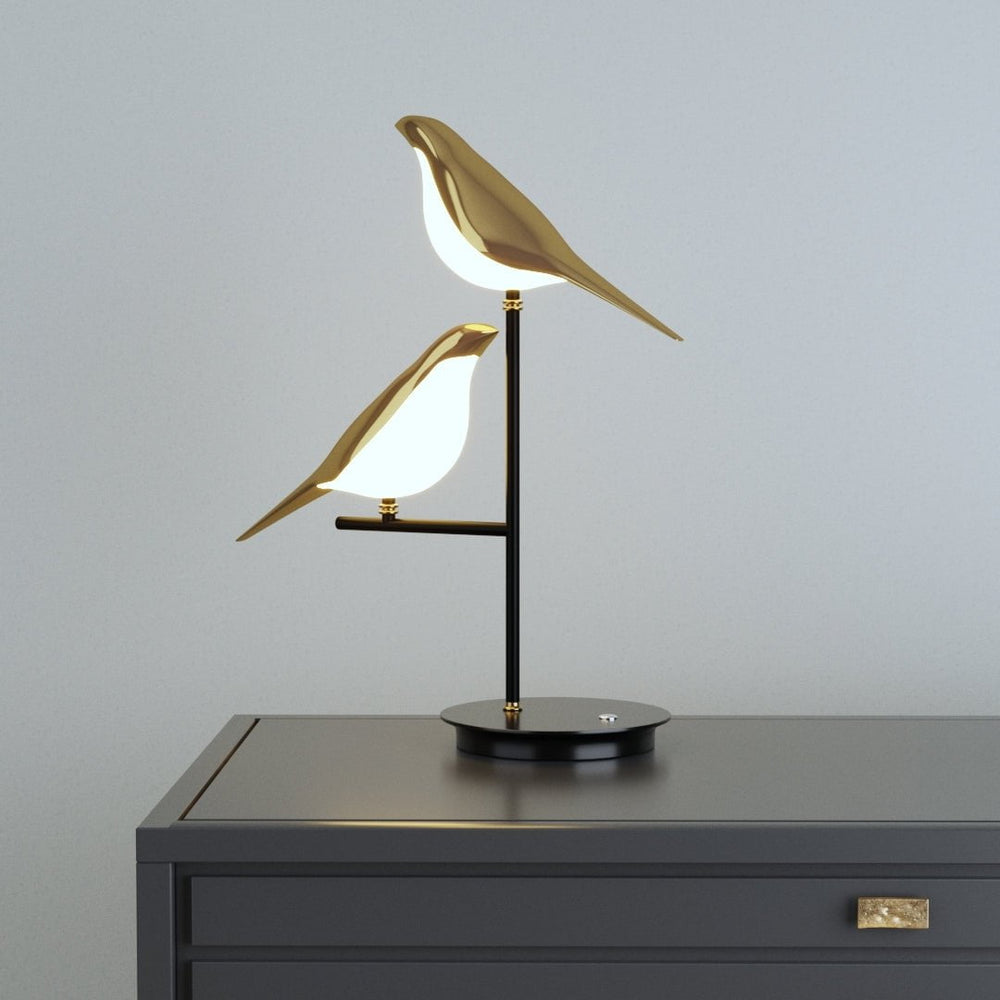 Golden Twin Birds LED Wall Sconce