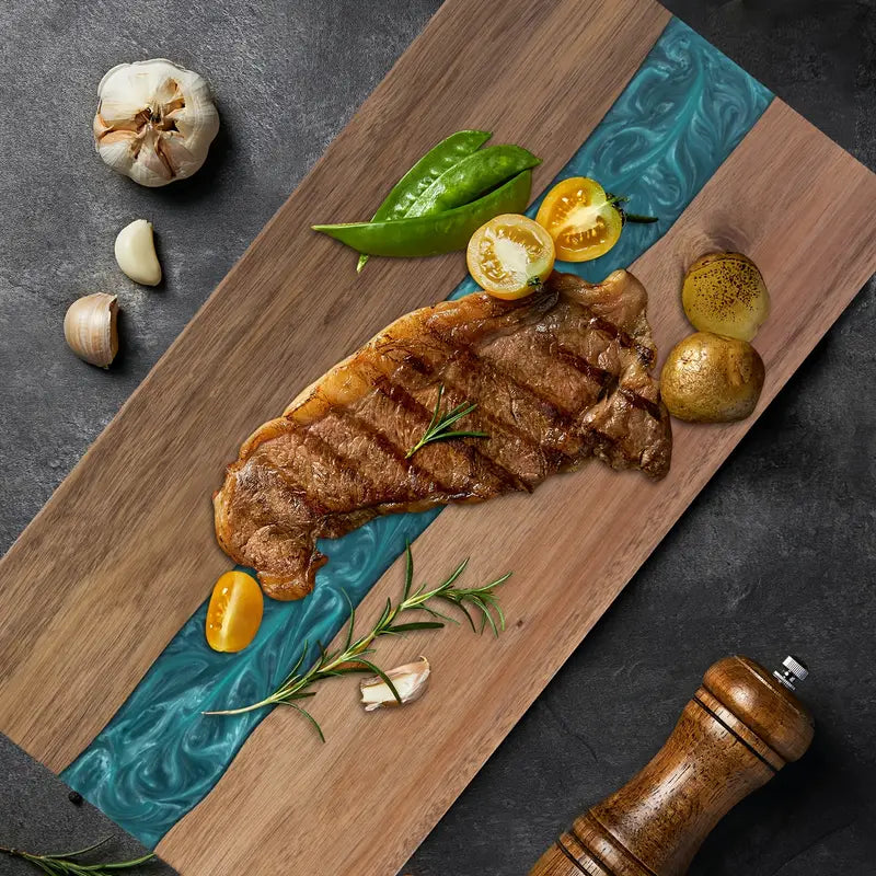 Acacia Wood Resin River Serving Board