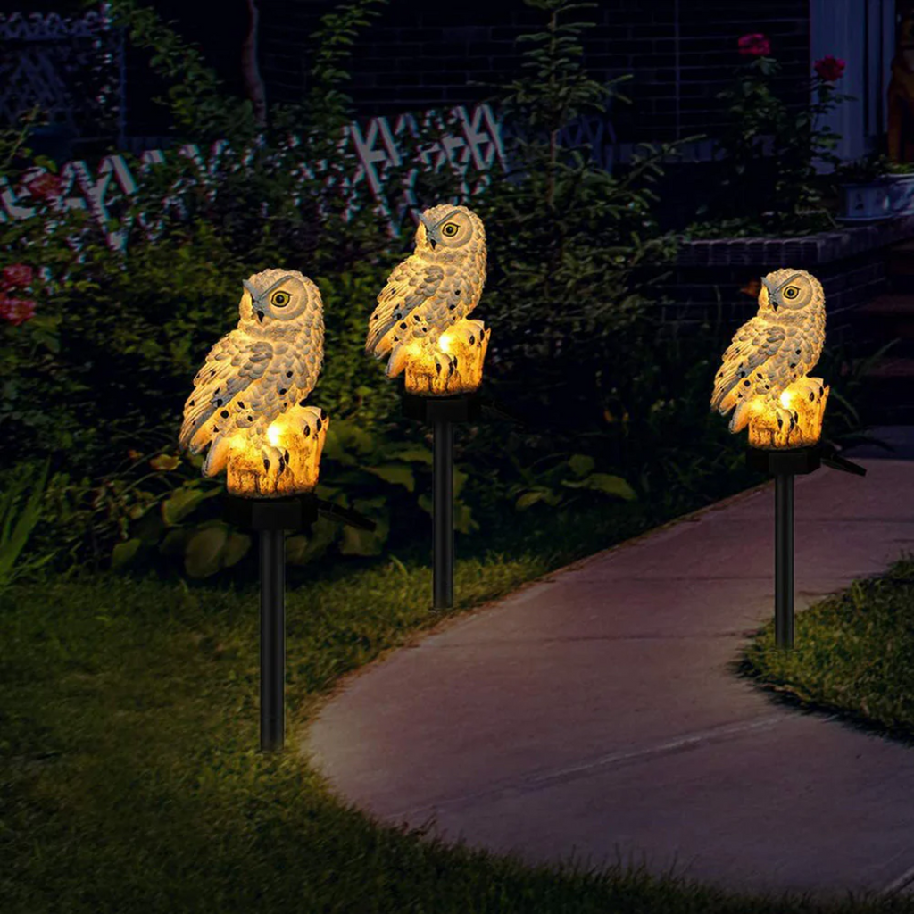Solar Owl Garden Path Stake Light