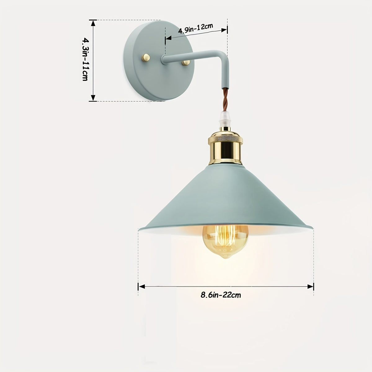 Oil-Rubbed Metal Industrial Wall Sconce, Set of 2