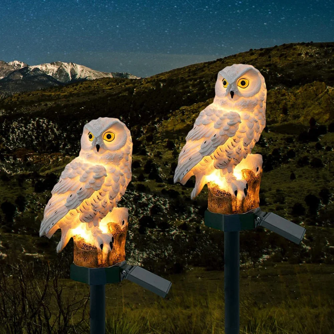 Solar Owl Garden Path Stake Light