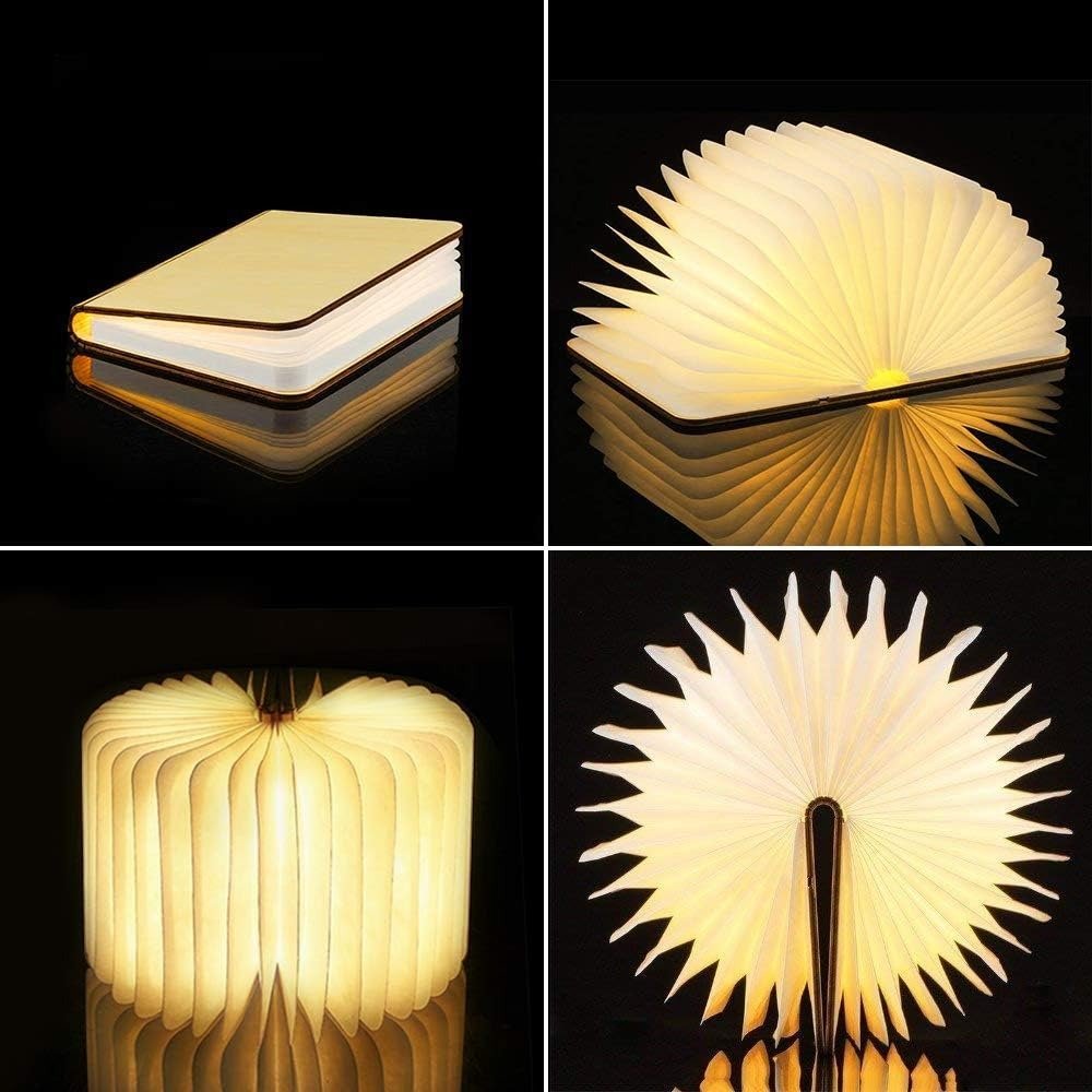 Foldable Book Table Lamp, Rechargeable