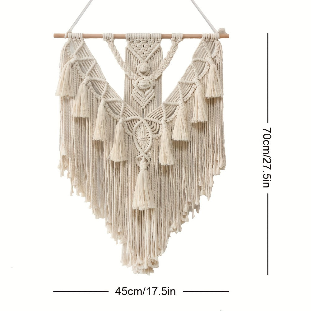 Handwoven Macramé Wall Hanging, 70 x 45 cm