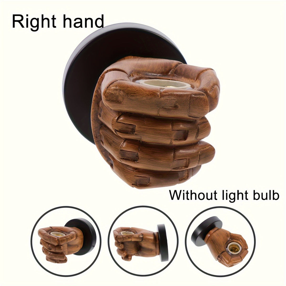 Sculptural Resin Hand Wall Lamp, right hand