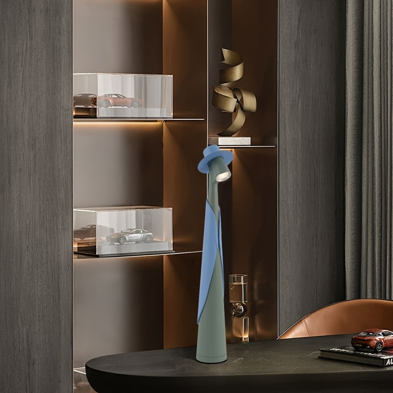 Figure in a Hat Rechargeable LED Table Lamp