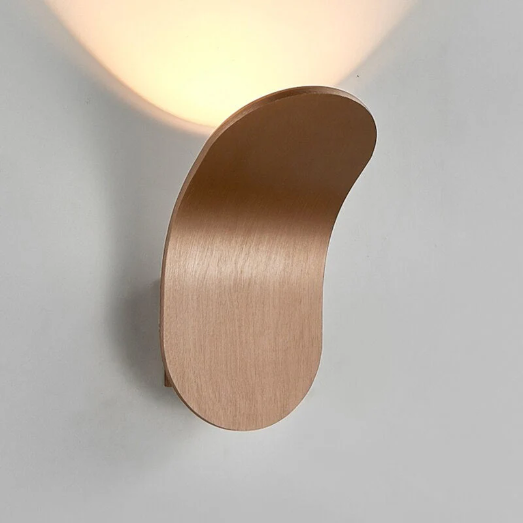 Curved Metal Nordic LED Wall Lamp, champagne