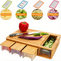 Bamboo Chopping Board with 4 Trays and Interchangeable Blades