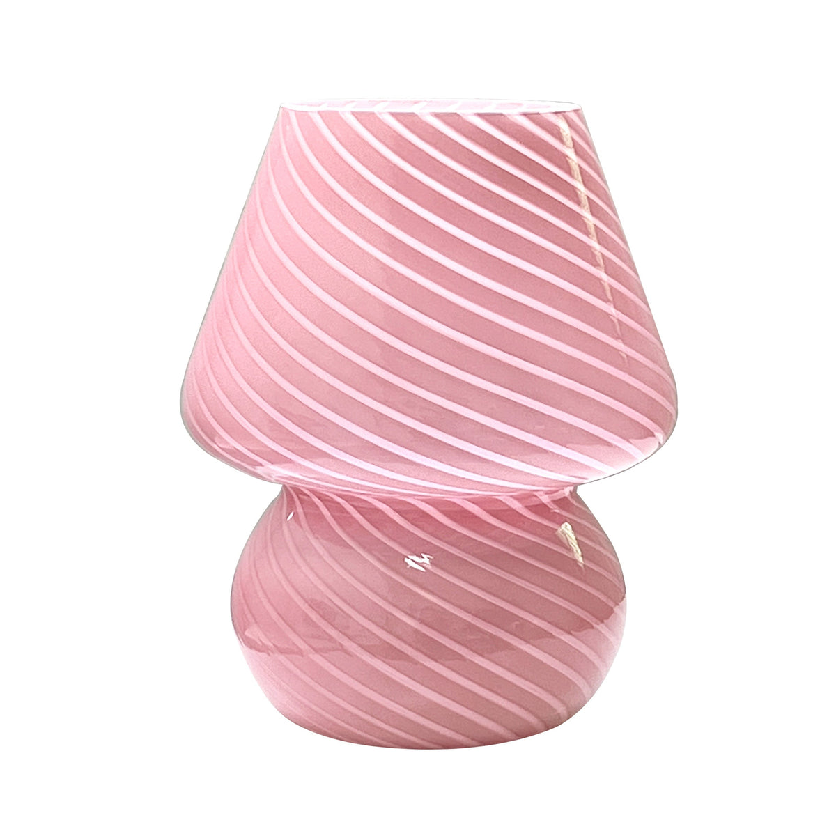 Swirl Glass Mushroom Table Lamp, pink