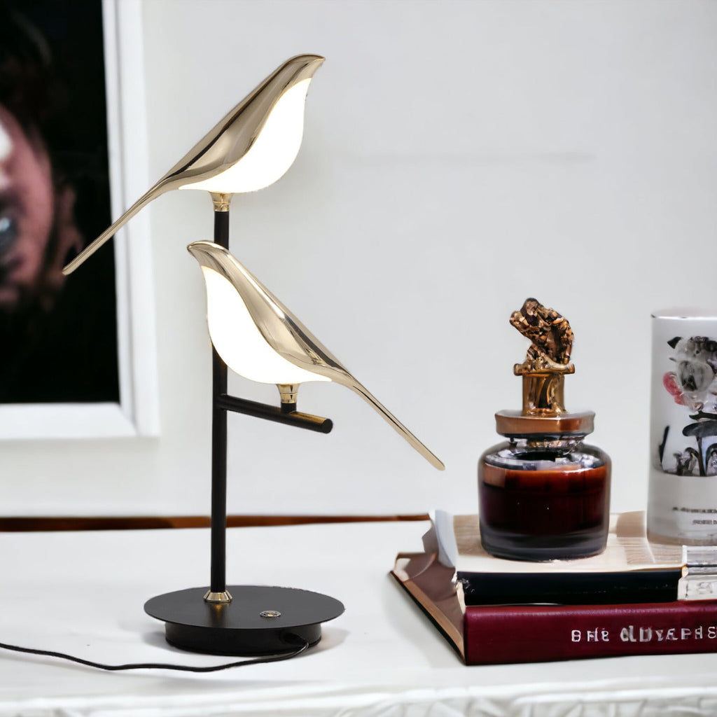 Golden Twin Birds LED Wall Sconce