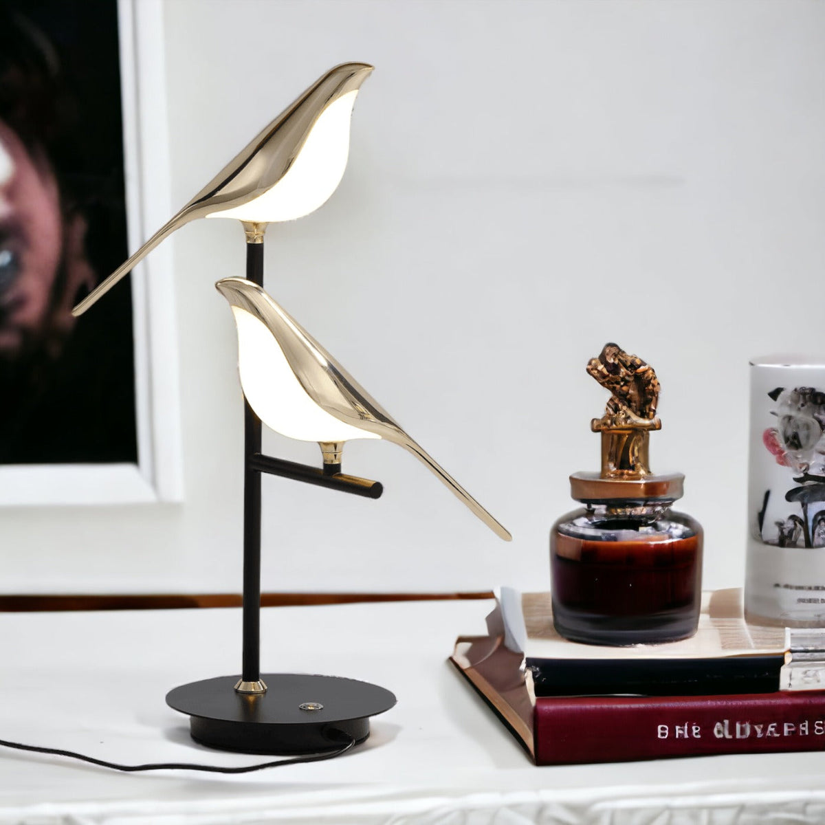 Golden Twin Birds LED Wall Sconce