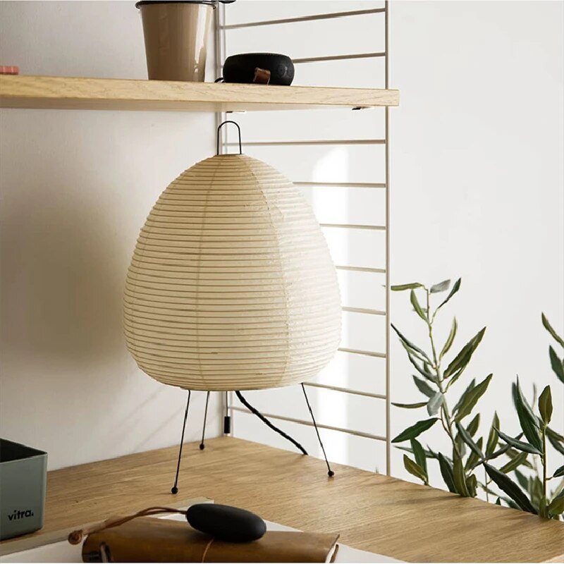 Japanese Rice Paper Tripod Table Lamp