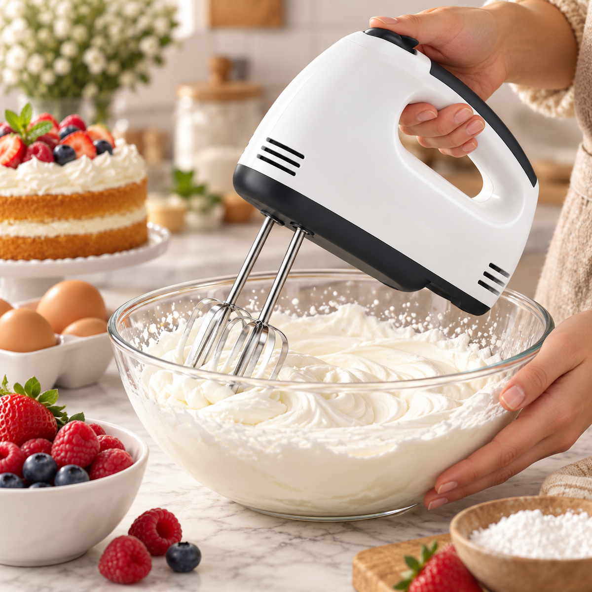 Compact Electric Hand Mixer, 7 Speed