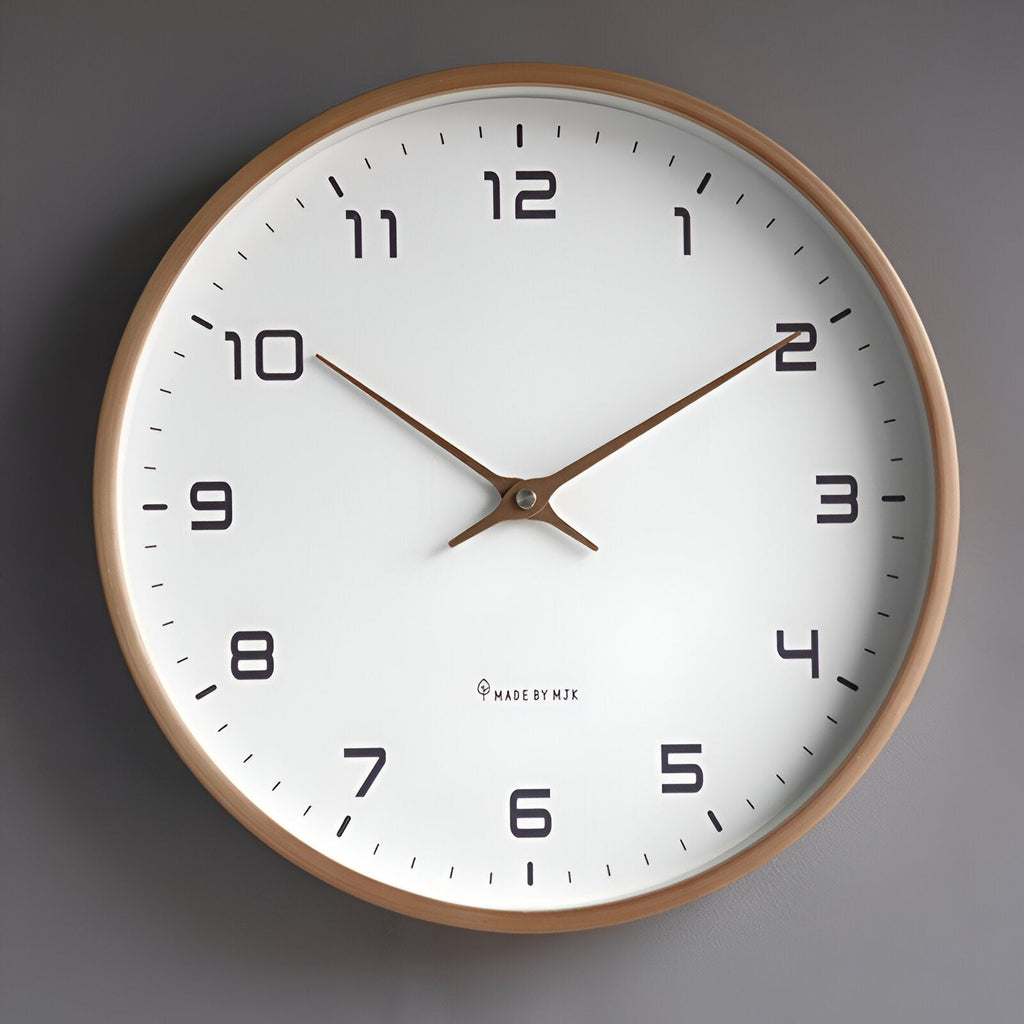 Nordic Wood-Frame Silent Wall Clock