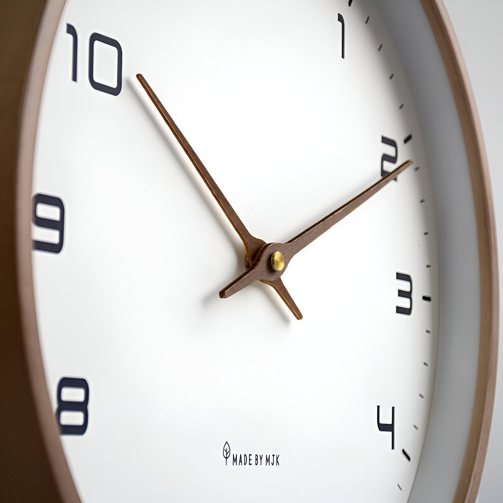 Nordic Wood-Frame Silent Wall Clock