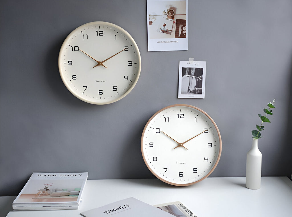 Nordic Wood-Frame Silent Wall Clock