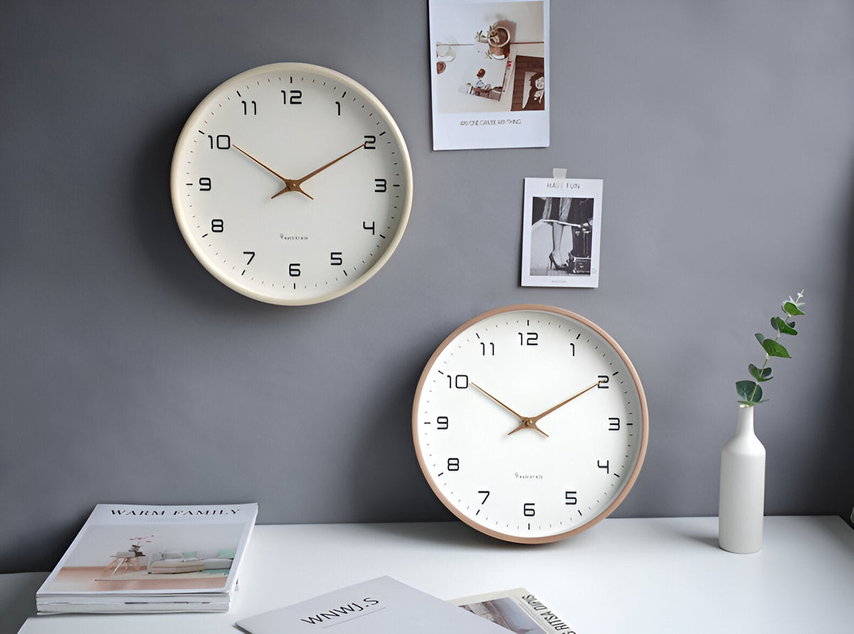 Nordic Wood-Frame Silent Wall Clock