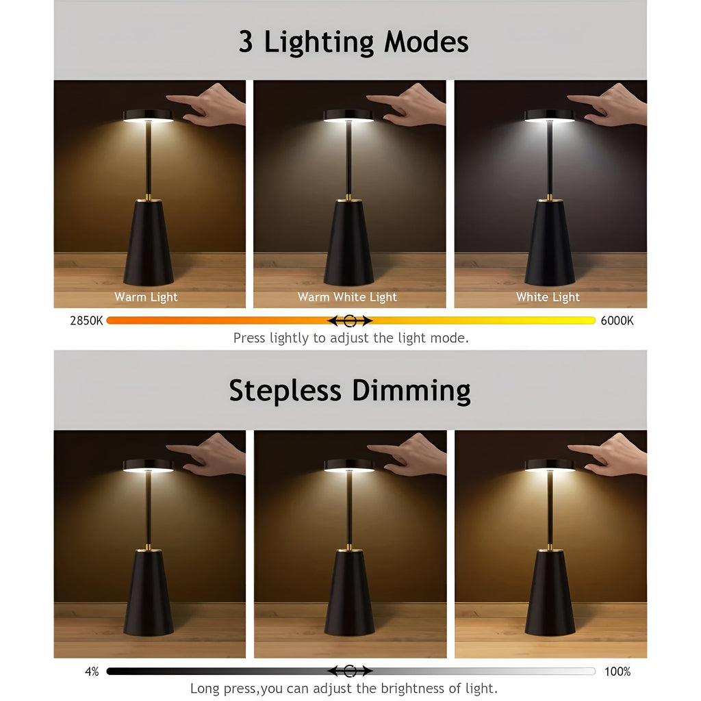 Slim Wireless Touch Table Lamp, 3 Light Tones