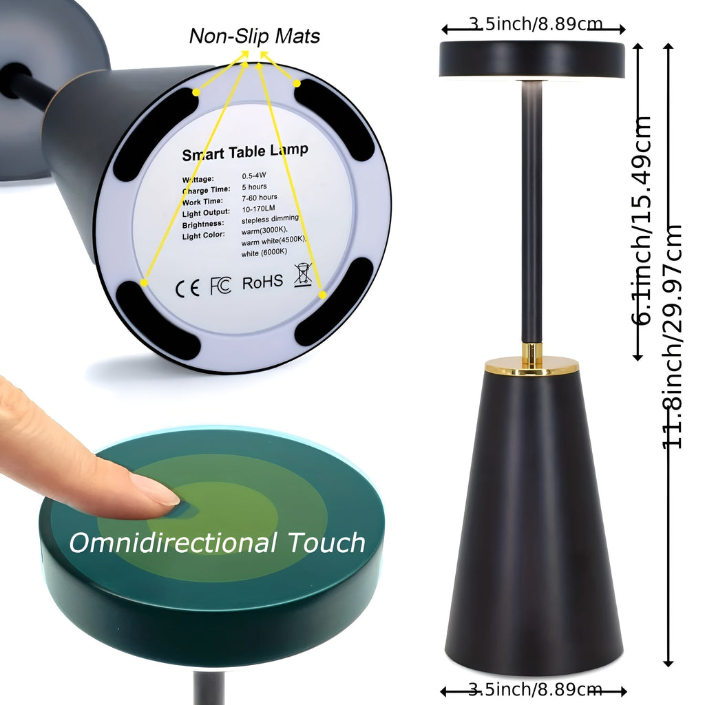 Slim Wireless Touch Table Lamp, 3 Light Tones