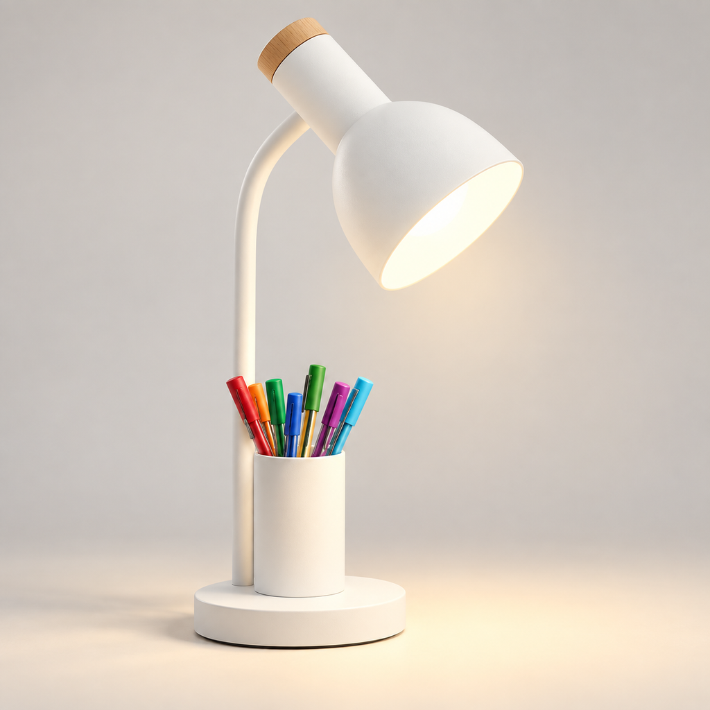 Adjustable Desk Lamp with Pen Holder