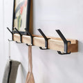 Wall-Mounted Coat Rack with 5 Movable Double Hooks