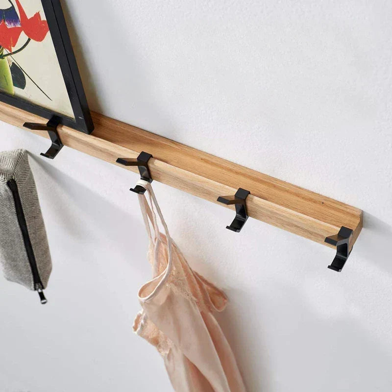 Wall-Mounted Coat Rack with 5 Movable Double Hooks