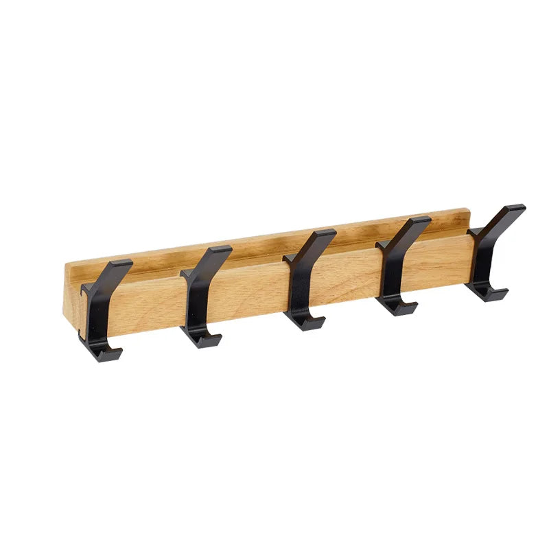 Wall-Mounted Coat Rack with 5 Movable Double Hooks