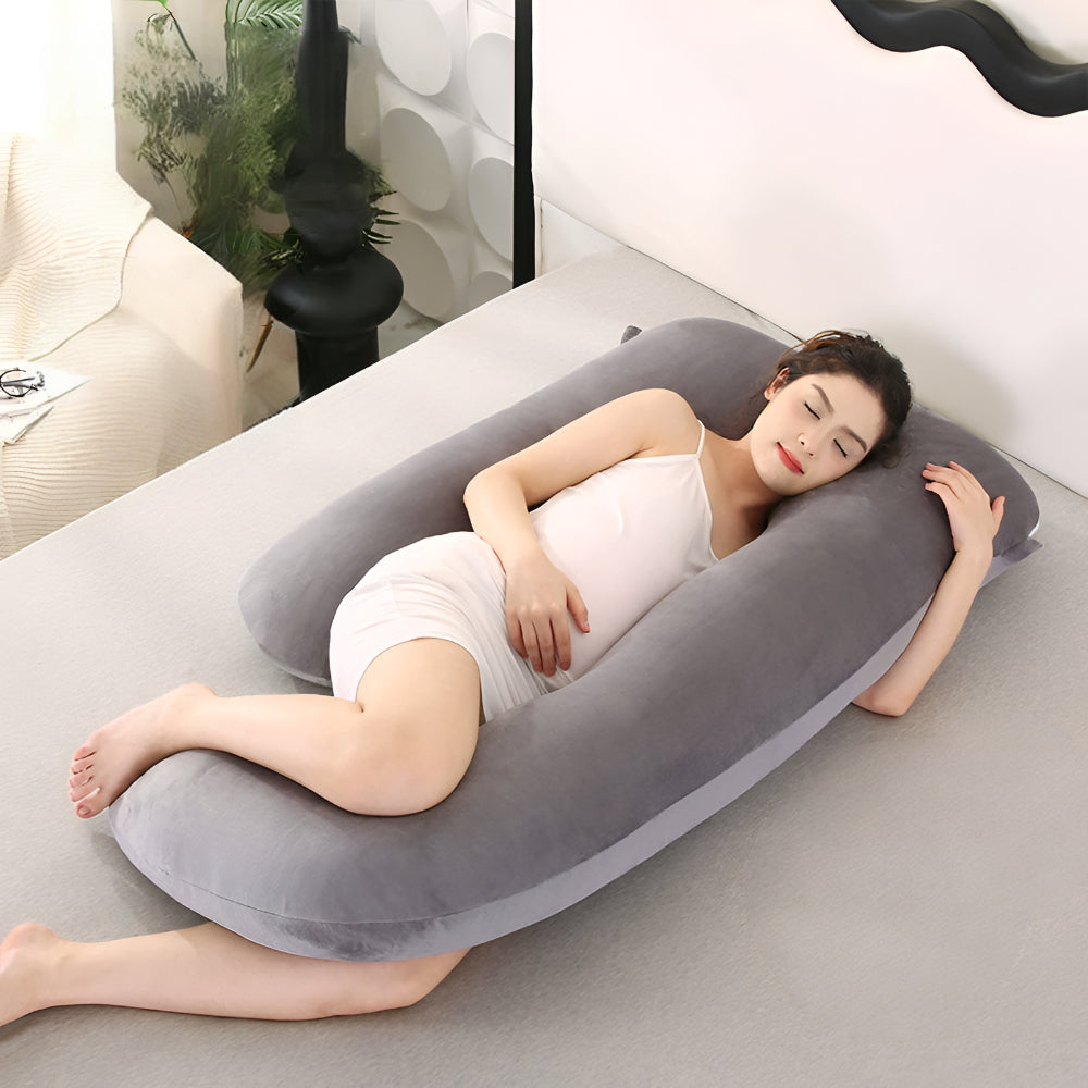 U-Shape Full Body Pregnancy Pillow, Grey