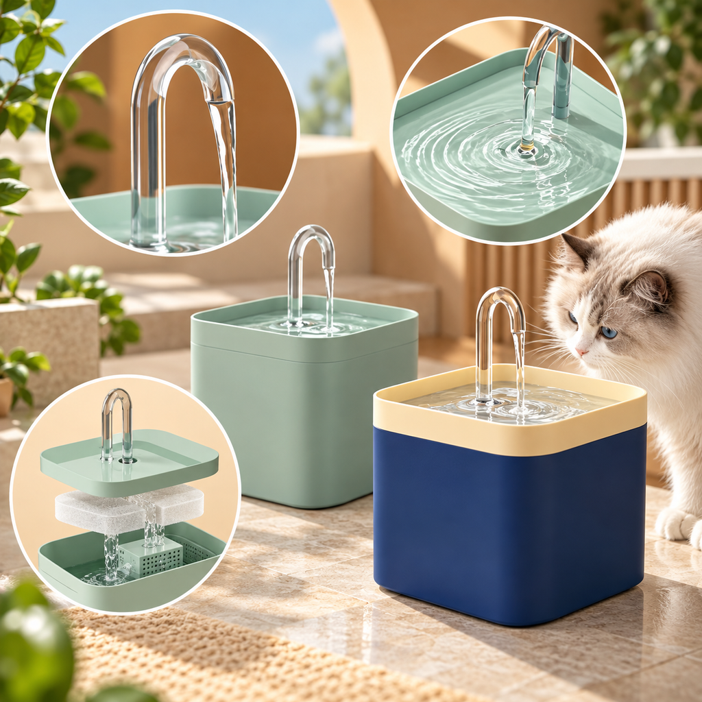 Quiet Filtered Cat Water Fountain