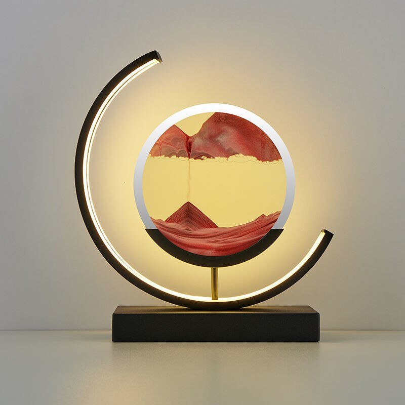 Rotating Quicksand LED Table Lamp, red sand