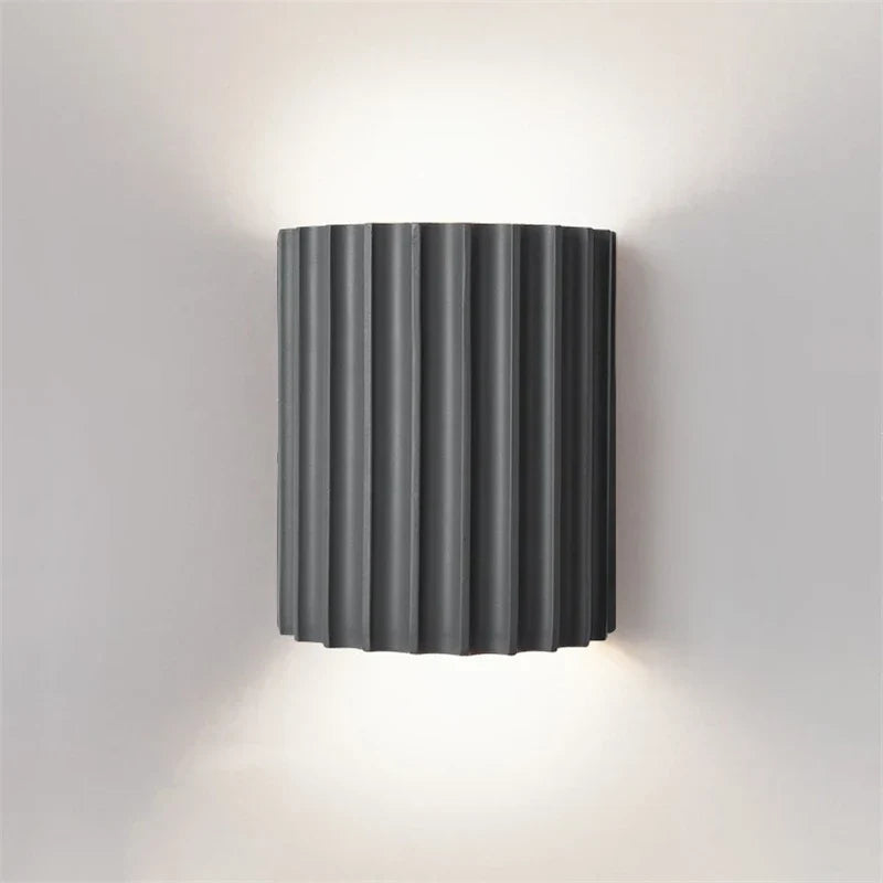 Ribbed Resin Up-and-Down Wall Lamp, grey