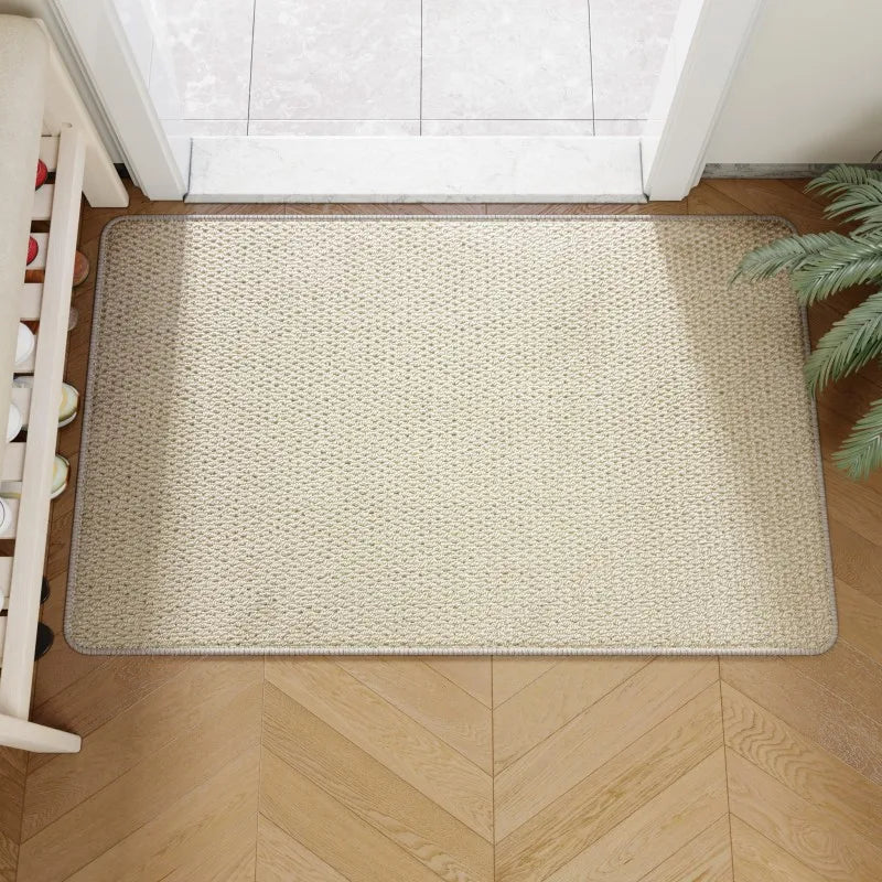 Woven Faux Jute Entrance Doormat, white