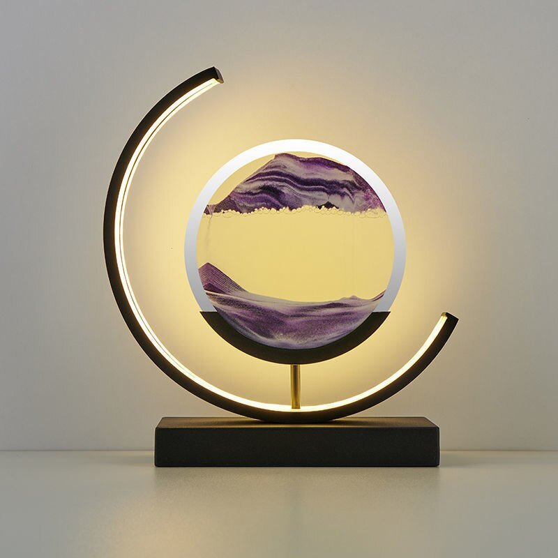 Rotating Quicksand LED Table Lamp, purple sand