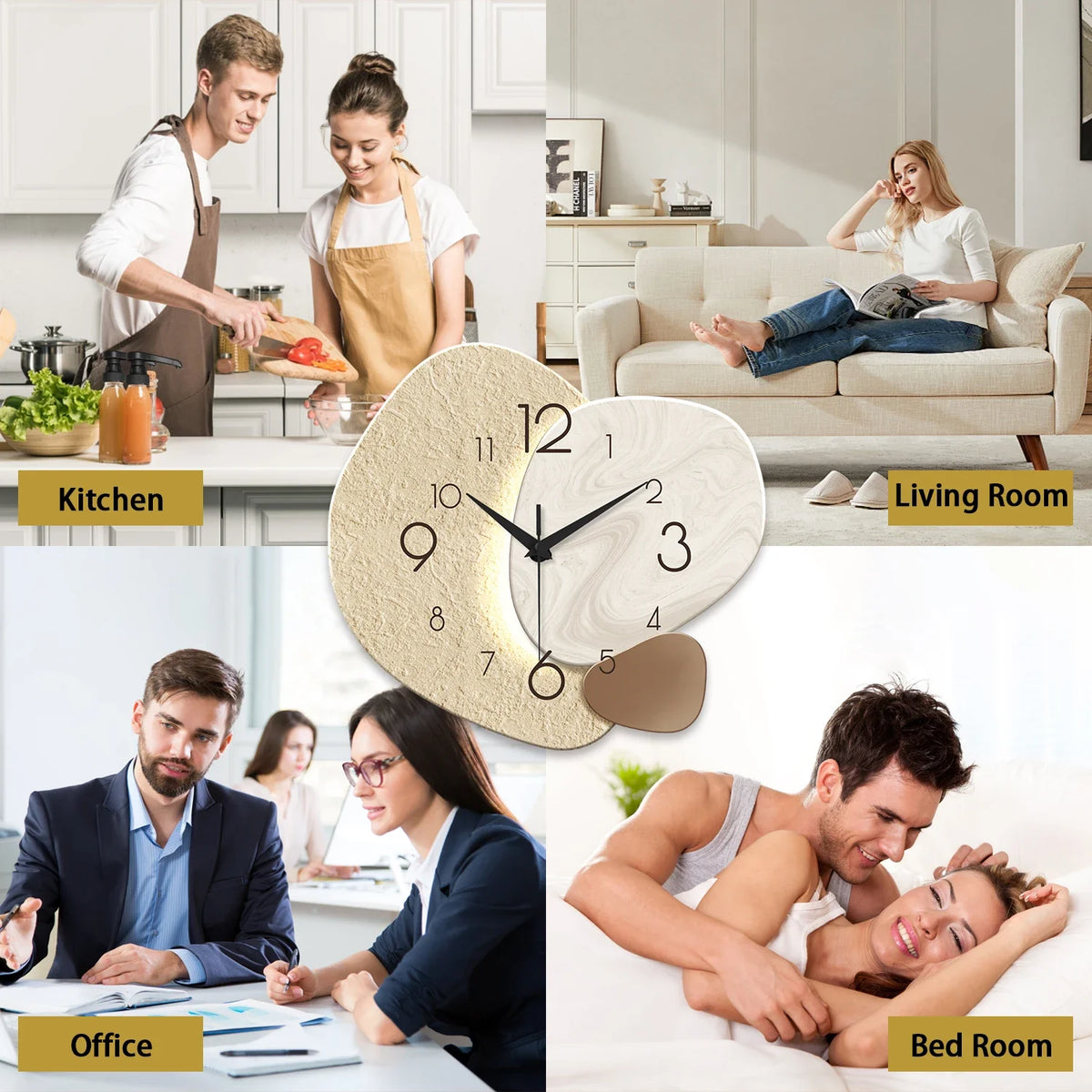 Modern Silent Wall Clock, 3 Sizes