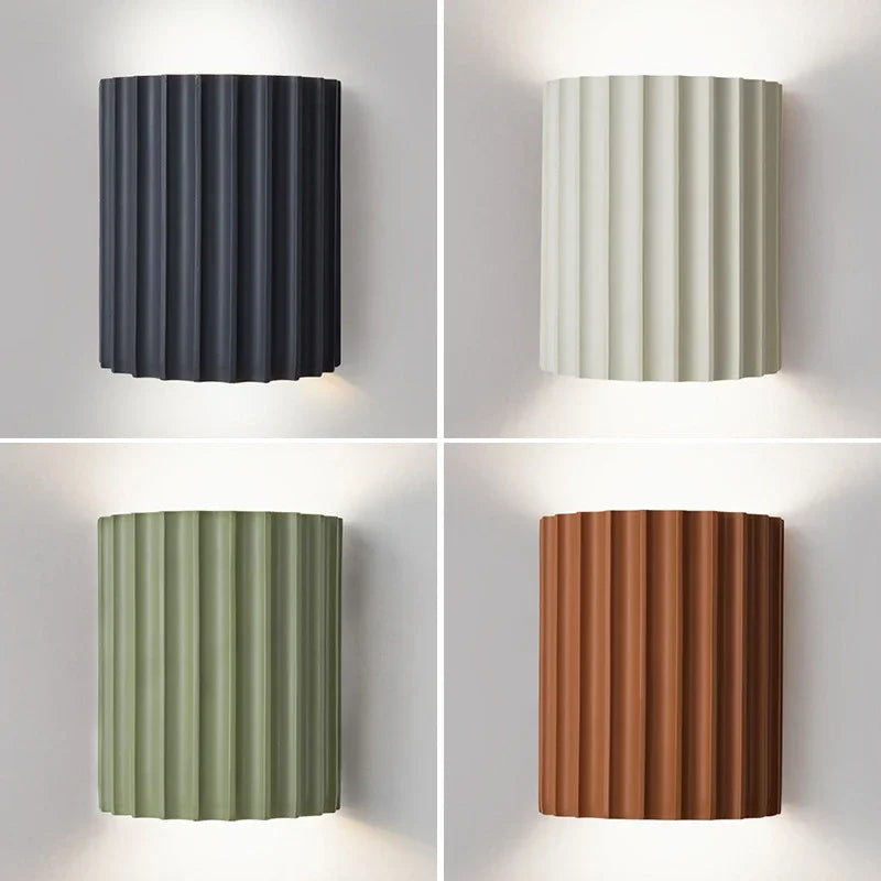 Ribbed Resin Up-and-Down Wall Lamp